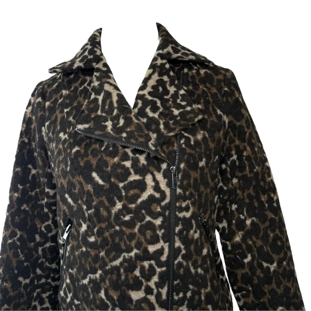 |EUC| GREYLIN {Anthropologie} Animal Print Knit Moto Zip Jacket